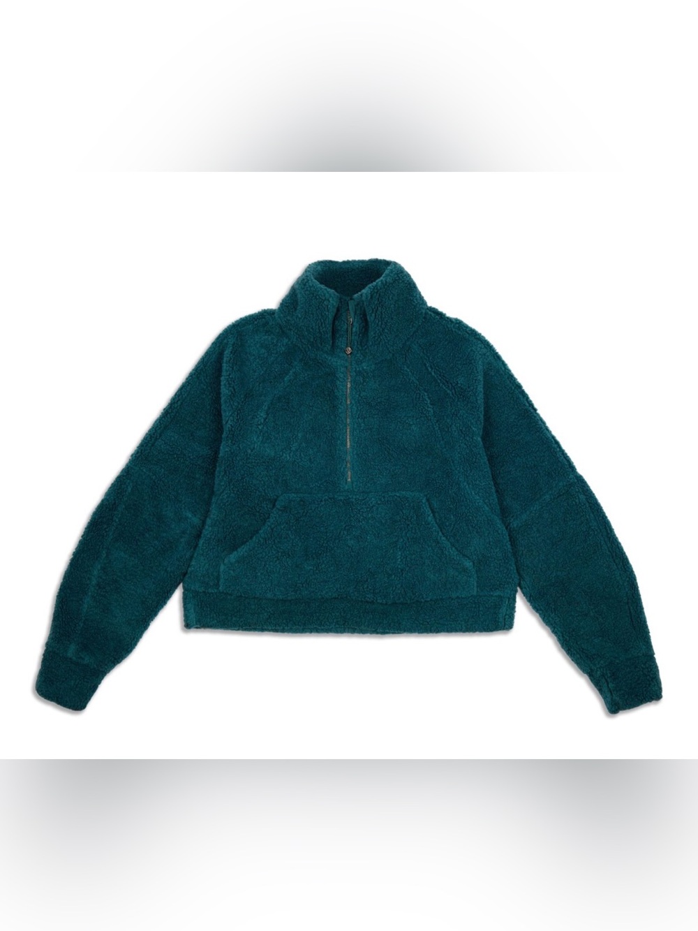 Lululemon Scuba Oversized Crop Fleece Funnel Neck Green Jasper XS/S